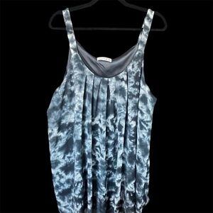 Elegant Blue Tie-Dye Women's Top